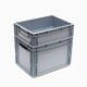 Eurobox Grundmass 40x30cm Höhe 27 cm mit Handgriffen, Box 40 x 30 cm Höhe 12 cm ohne Handgriffe