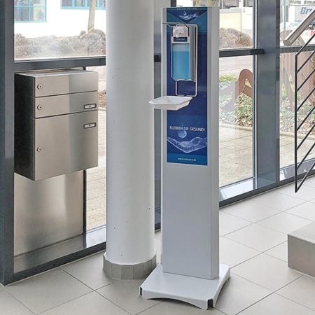 Desinfektionsspender Hygiene-Higgi im Einsatz