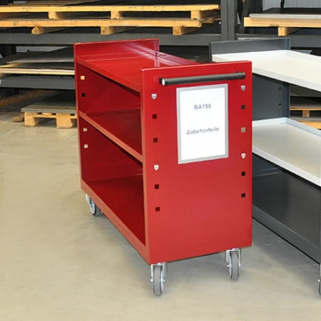 Fachbodenwagen "Regal-Rolf" (niedrig und schmal) mit Magnetrahmen