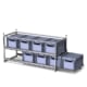Camper-Van Auszugregal mit 2 Etagen Auszuglänge 120 cm für 8 Euroboxen 40 x 30 x 22 cm