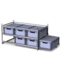Camper-Van Auszugregal mit 2 Etagen Auszuglänge 120 cm für 6 Euroboxen 60 x 40 x 22 cm