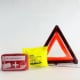 Set aus Verbandtasche, Warndreieck und Warnwesten