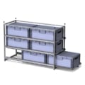 Wohnmobil-Auszugregal mit 3 Etagen Auszuglänge 120 cm für 6 Euroboxen 60 x 40 x 22 cm