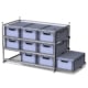 Wohnmobil-Auszugregal mit 3 Etagen Auszuglänge 120 cm für 9 Euroboxen 60 x 40 x 22 cm