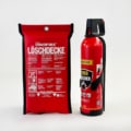 Löschdecke und Feuerlöscher mit Halterung als Set