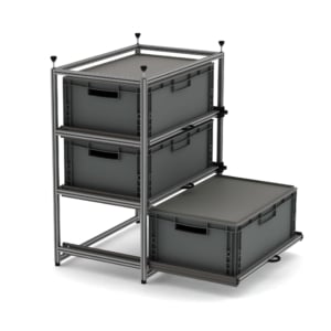Heckauszug Boxenbreite 60 cm mit 3-Etagen, Auszugl&auml;nge 40 cm