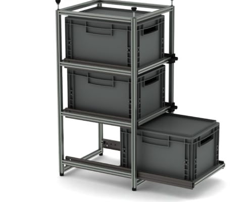 Heckauszug Boxenbreite 40 cm mit 3-Etagen
