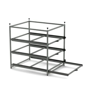 Heckauszug Boxenbreite 60 cm mit 3-Etagen, Auszugl&auml;nge 80 cm