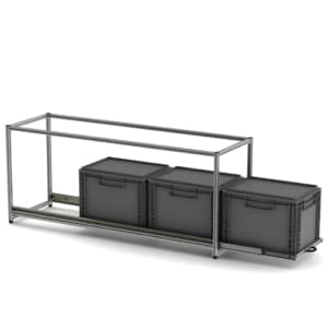 Heckauszug Boxenbreite 30 cm mit 1-Etage, Auszugl&auml;nge 120 cm
